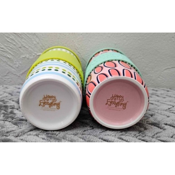 Two Coton Colors Happy Everything 16 Oz Travel Mugs w/Silicone Sleeves - Picture 5 of 6